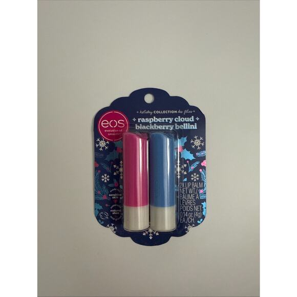 Eos Holiday Collection Raspberry Cloud Blackberry Bellini Lip Balm 2 Pack - Picture 3 of 4